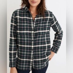 Madewell Classic Ex-Boyfriend Plaid Flannel Shirt Women's XXS NEW. 300